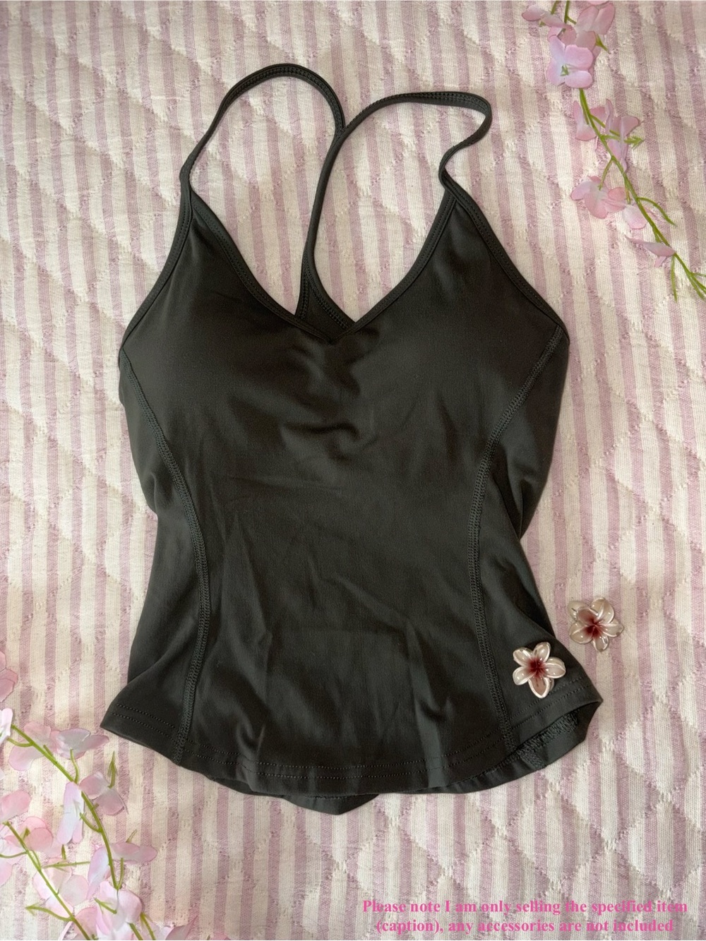 Garage Women’s Athletics Y Back Tank Top with Built-In Bra NWOT - Olive Green